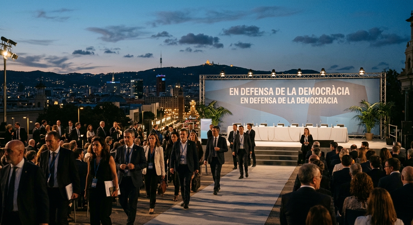 Delegates at the Barcelona "In Defence of Democracy" summit