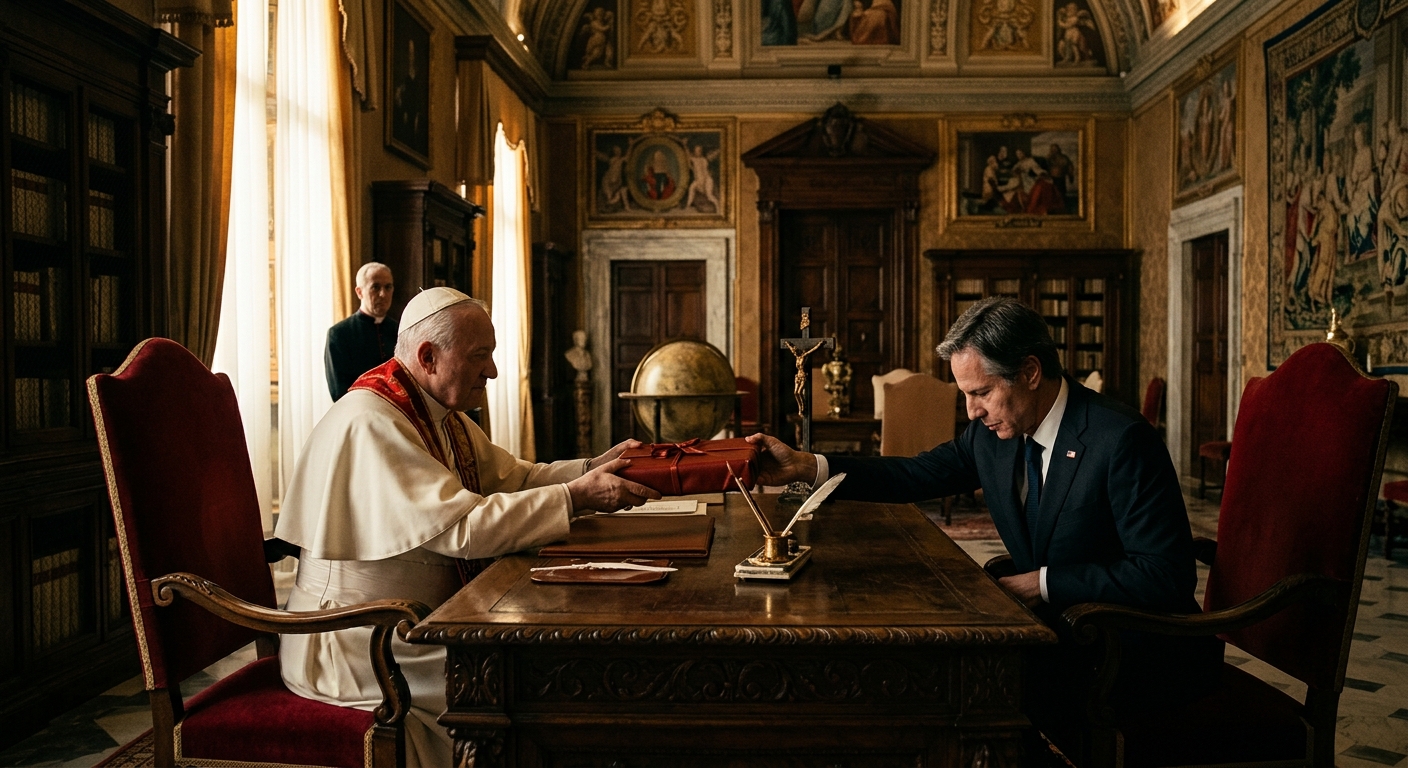 Pope Leo XIV meets Marco Rubio at the Apostolic Palace, May 7, 2026