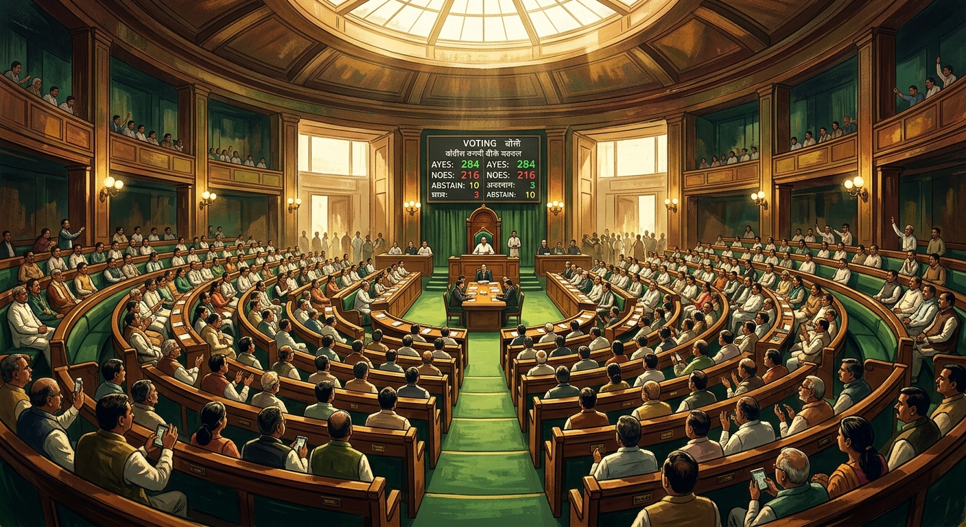 India's Lok Sabha chamber during a vote